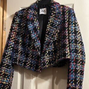 Zara Women's Colorful Tweed Blazer